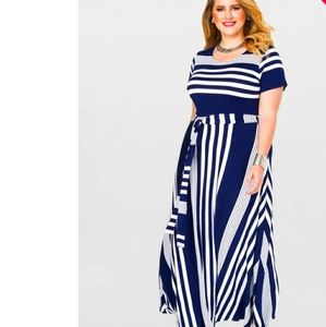 STRIPED T-SHIRT MAXI DRESS
